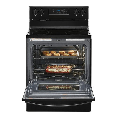 Whirlpool - 30 in. Wide 4 element 5.3 cu. ft. Freestanding Electric Range with Keep Warm Setting - Black