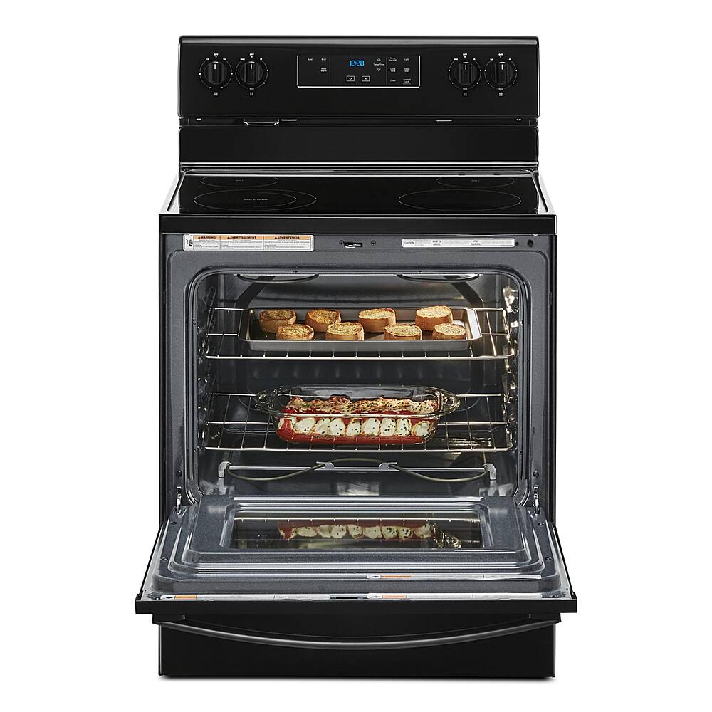 Whirlpool - 30 in. Wide 4 element 5.3 cu. ft. Freestanding Electric Range with Keep Warm Setting - Black