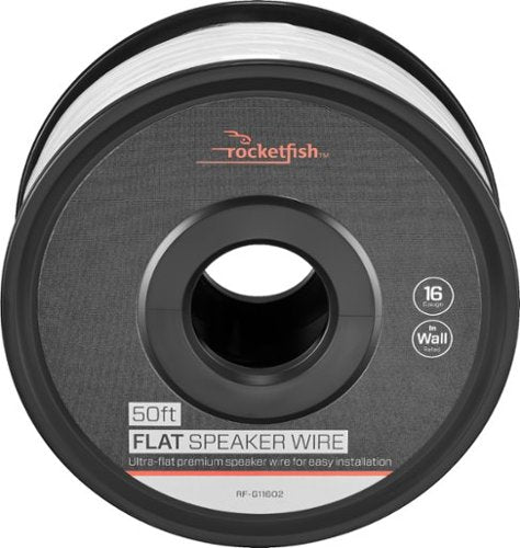 Rocketfish™ - Rocketfish - 50' Flat 16 Gauge CL2 In Wall Speaker Wire - White