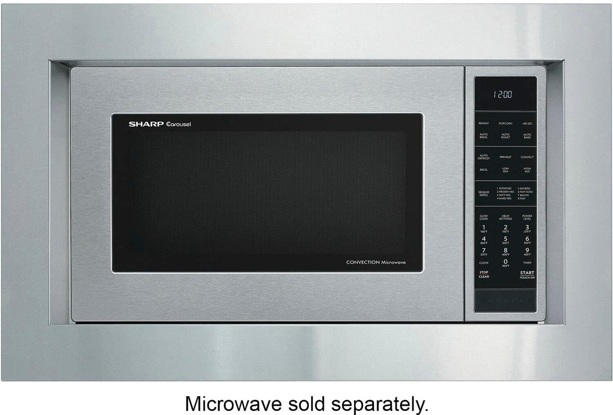 Sharp - 30-In. Flush Mount Built-In Trim Kit for Microwave Oven - Silver