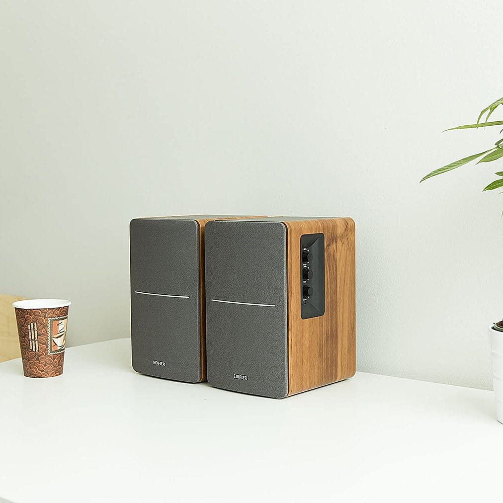 Edifier - R1280T Powered Bookshelf Speakers/Computer Speakers/Studio Monitor Speakers, 2.0 Active Near Field Monitors 42 Watts RMS - Brown