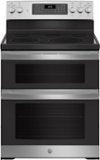 GE - 30 in. Wide 5 Elements 6.6 Cu. Ft. Freestanding Double Oven Electric Convection Range with Steam Cleaning and Air Fry - Stainless Steel