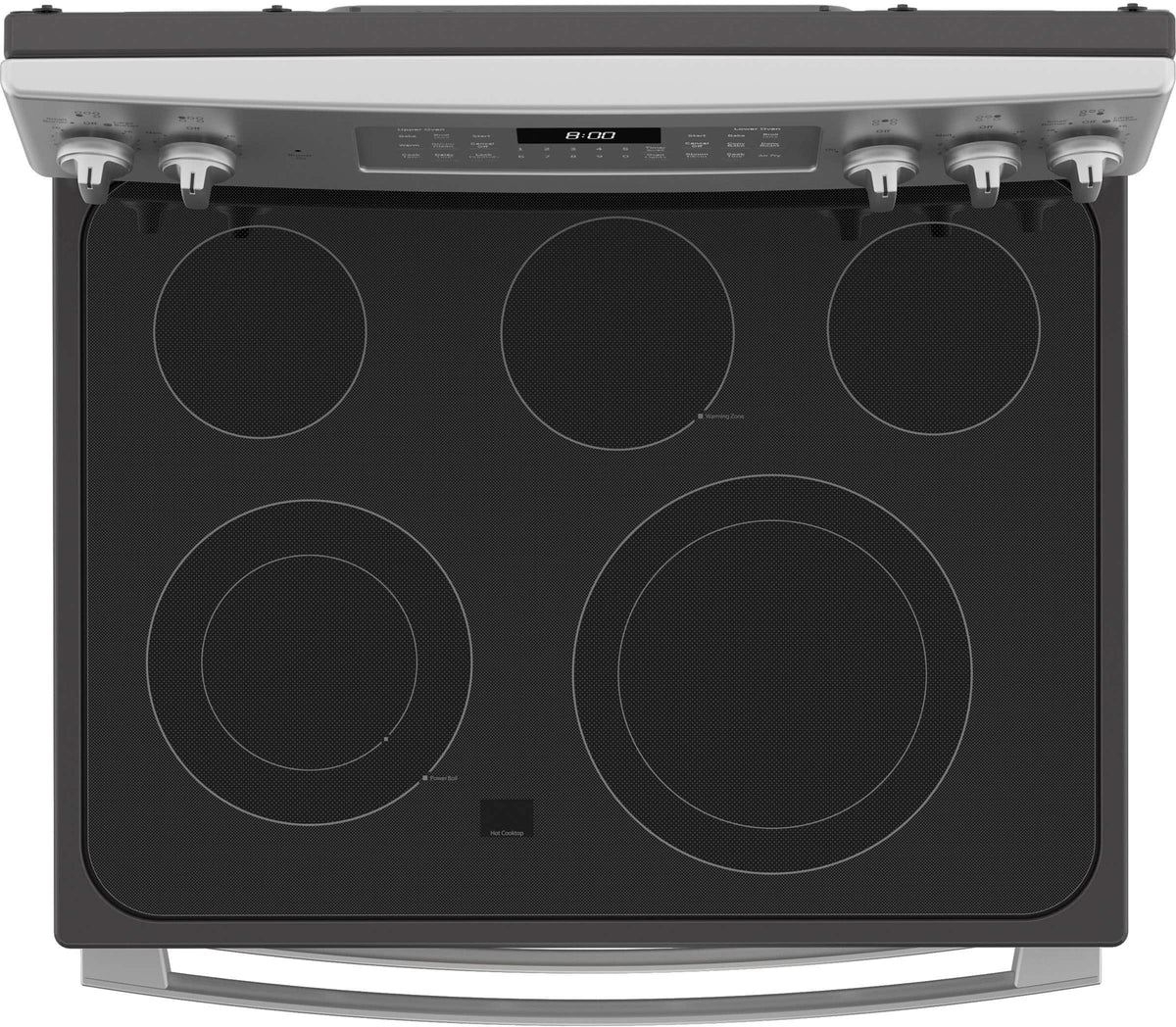 GE - 30 in. Wide 5 Elements 6.6 Cu. Ft. Freestanding Double Oven Electric Convection Range with Steam Cleaning and Air Fry - Stainless Steel