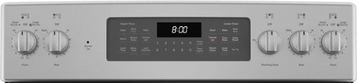 GE - 30 in. Wide 5 Elements 6.6 Cu. Ft. Freestanding Double Oven Electric Convection Range with Steam Cleaning and Air Fry - Stainless Steel