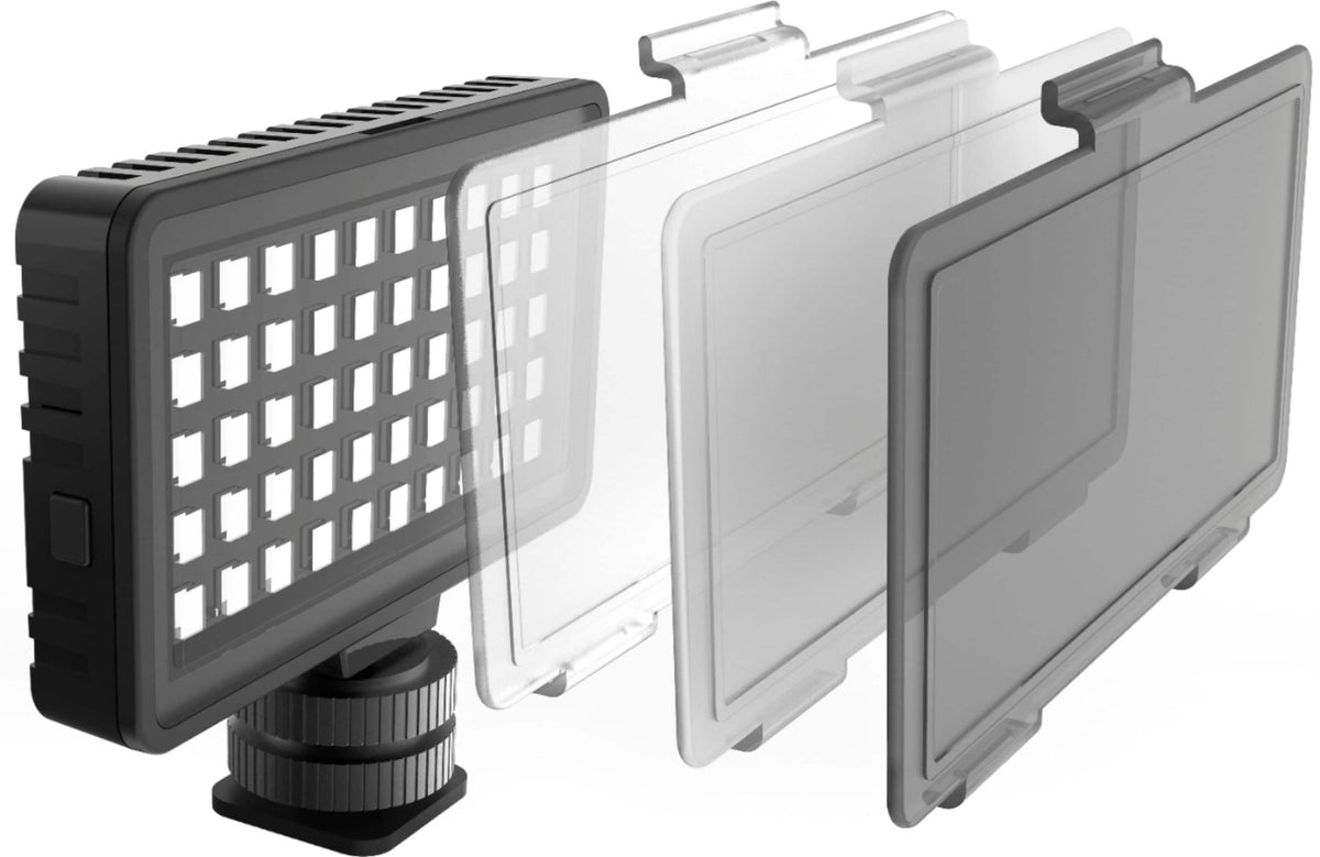 Digipower - Insta-Fame Dimmable 50 LED Super Bright Video Light with 3X Light Diffusers and Smartphone Mount - Black