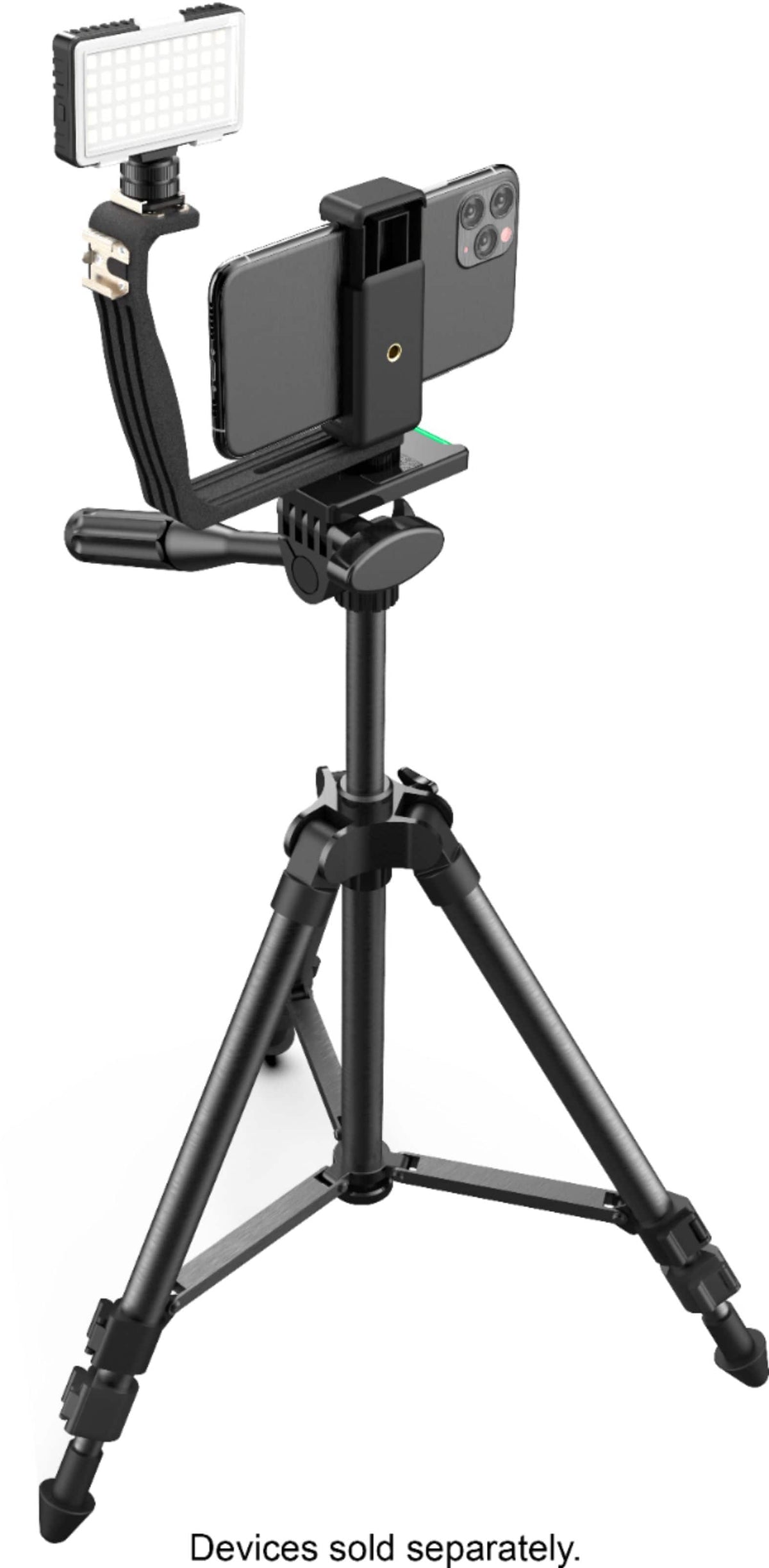 Digipower - Insta-Fame Dimmable 50 LED Super Bright Video Light with 3X Light Diffusers and Smartphone Mount - Black