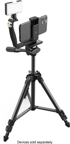 Digipower - Insta-Fame Dimmable 50 LED Super Bright Video Light with 3X Light Diffusers and Smartphone Mount - Black