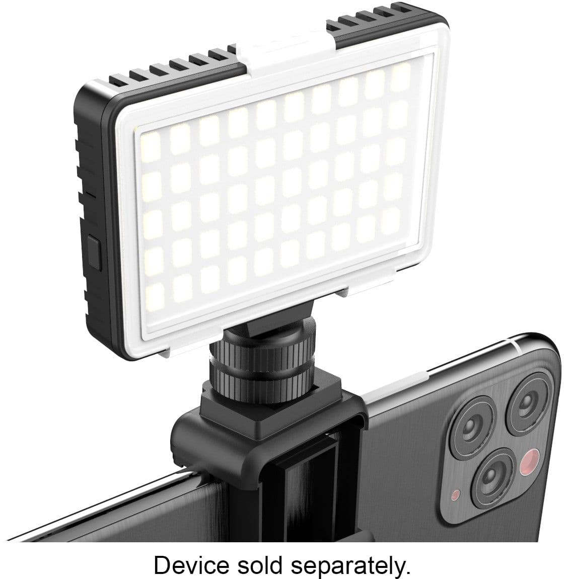 Digipower - Insta-Fame Dimmable 50 LED Super Bright Video Light with 3X Light Diffusers and Smartphone Mount - Black