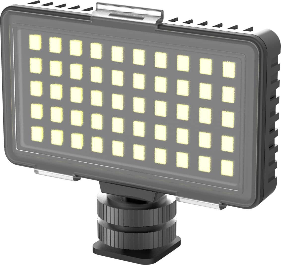 Digipower - Insta-Fame Dimmable 50 LED Super Bright Video Light with 3X Light Diffusers and Smartphone Mount - Black