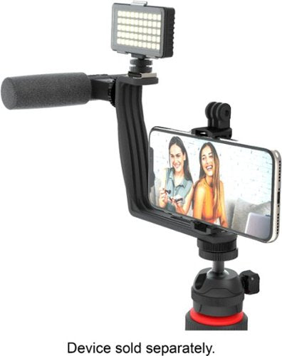 Digipower - Content Maker Essential Vlogging Kit with light, microphone, tripod, and remote. - Black