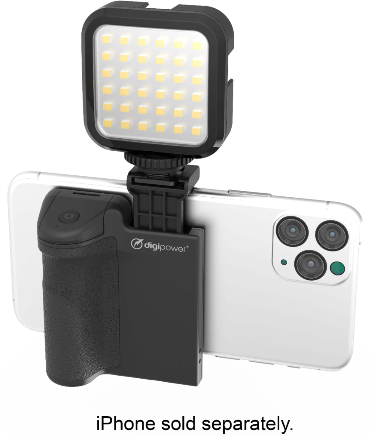 Digipower - Follow ME Vlogging Kit for Phones and Cameras – Includes Microphone, LED light, Bluetooth remote, phone grip and tripod - Black
