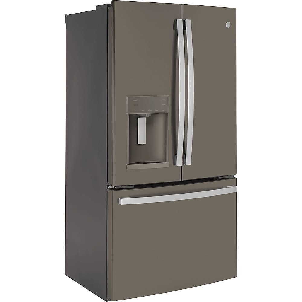 GE - 36 in. Wide 22.1 Cu. Ft. French Door Counter-Depth Refrigerator and Space Saving Ice Maker - Slate
