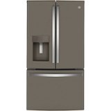 GE - 36 in. Wide 22.1 Cu. Ft. French Door Counter-Depth Refrigerator and Space Saving Ice Maker - Slate