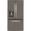 GE - 36 in. Wide 22.1 Cu. Ft. French Door Counter-Depth Refrigerator and Space Saving Ice Maker - Slate