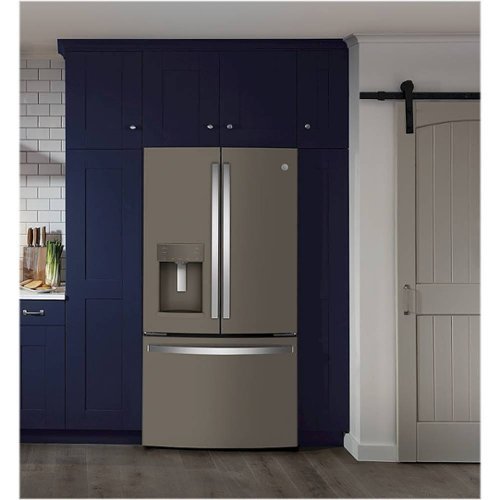 GE - 36 in. Wide 22.1 Cu. Ft. French Door Counter-Depth Refrigerator and Space Saving Ice Maker - Slate