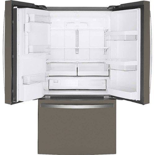 GE - 36 in. Wide 22.1 Cu. Ft. French Door Counter-Depth Refrigerator and Space Saving Ice Maker - Slate