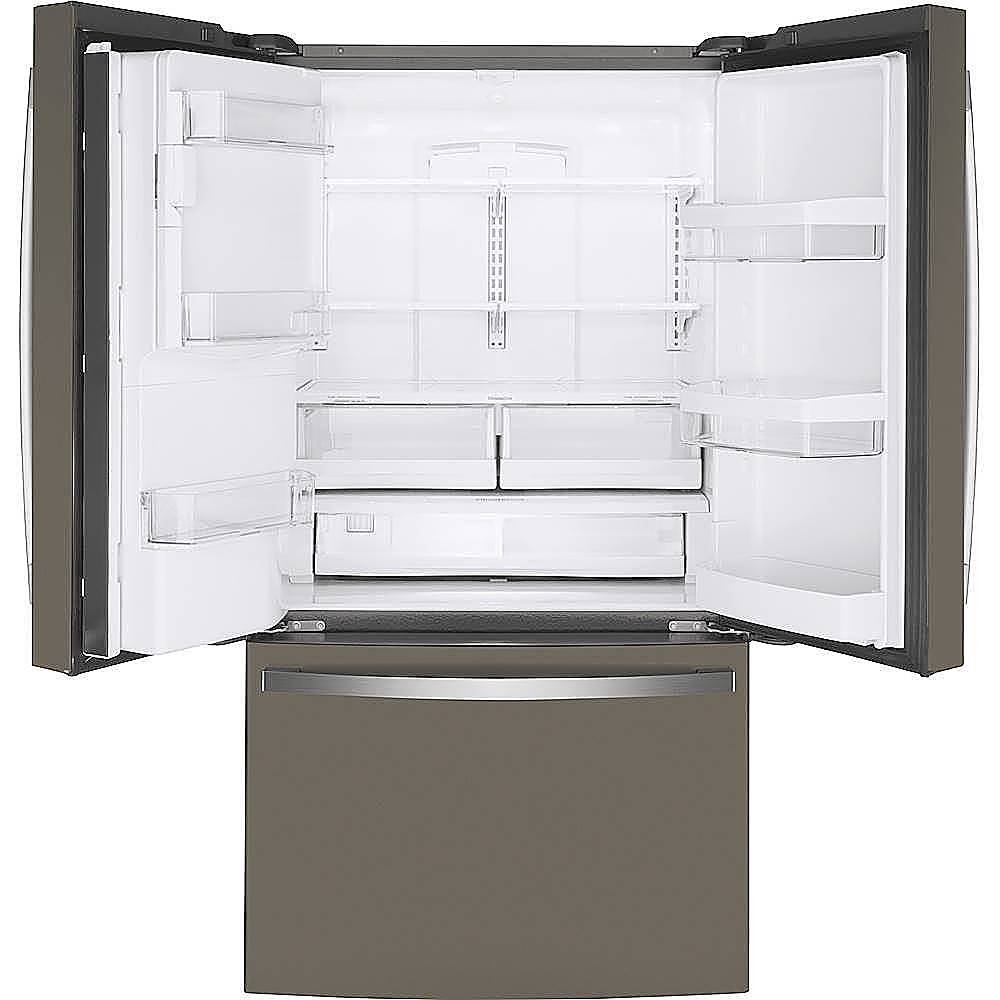 GE - 36 in. Wide 22.1 Cu. Ft. French Door Counter-Depth Refrigerator and Space Saving Ice Maker - Slate