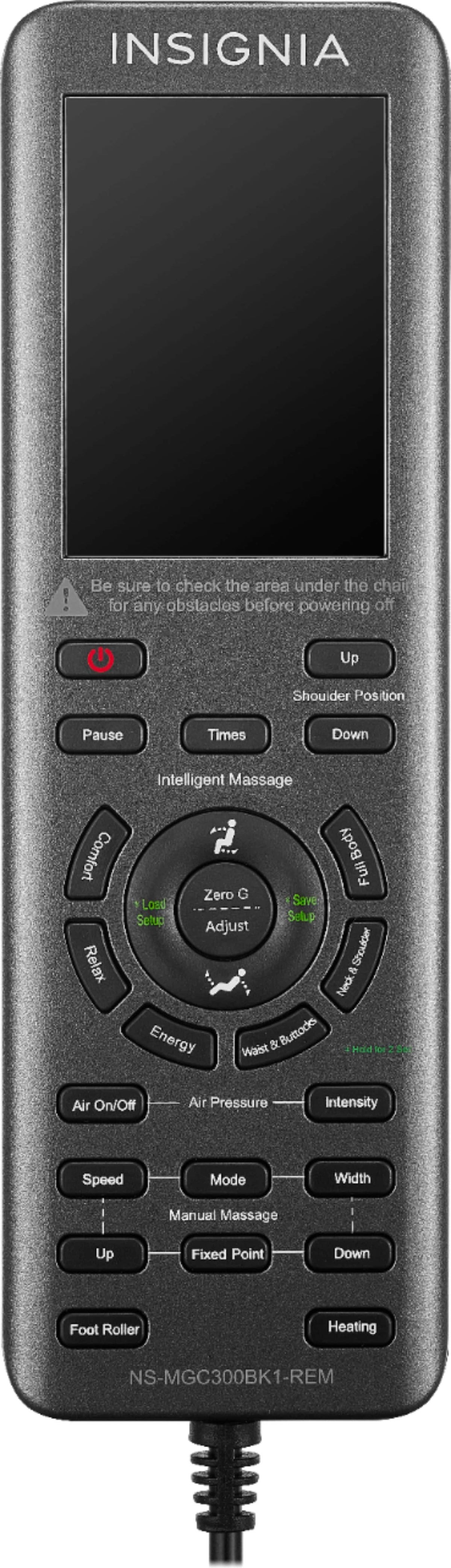 Insignia™ - 2D Zero Gravity Full Body Massage Chair - Black with silver trim