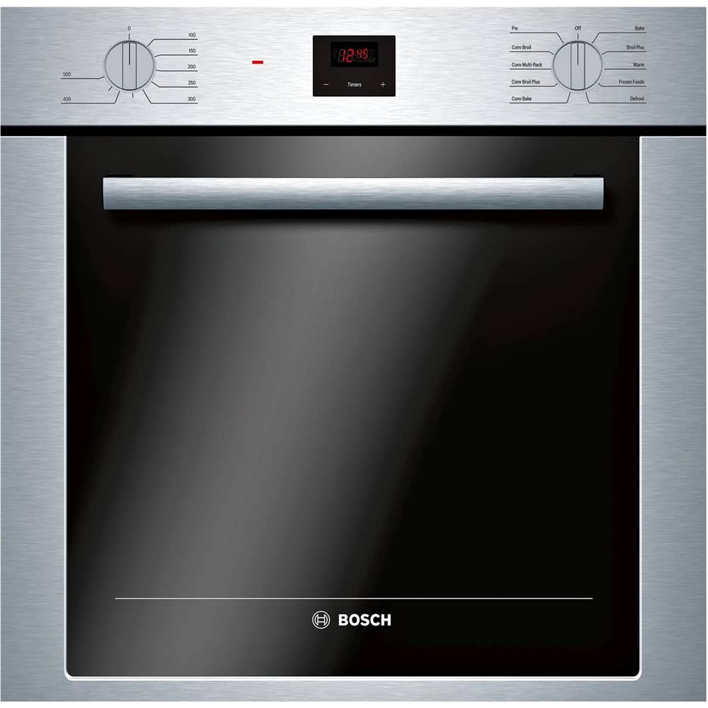 Bosch - 500 Series 24" 2.8 Cu. Ft. Built-In Single Electric Wall Oven with True Convection - Stainless Steel