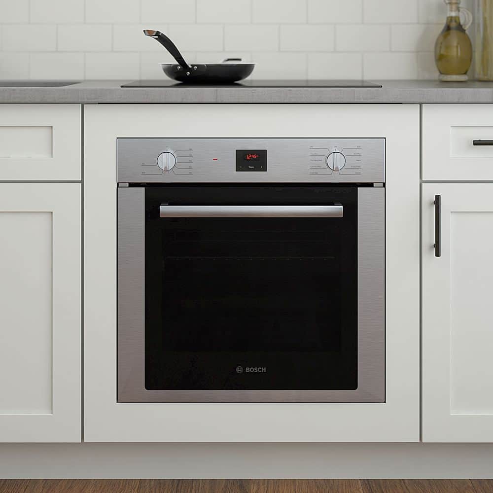 Bosch - 500 Series 24" 2.8 Cu. Ft. Built-In Single Electric Wall Oven with True Convection - Stainless Steel