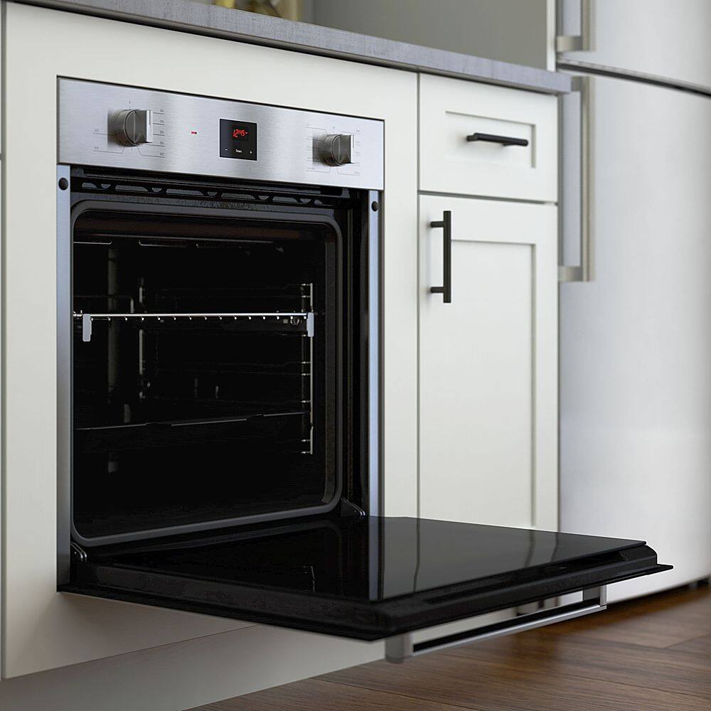 Bosch - 500 Series 24" 2.8 Cu. Ft. Built-In Single Electric Wall Oven with True Convection - Stainless Steel
