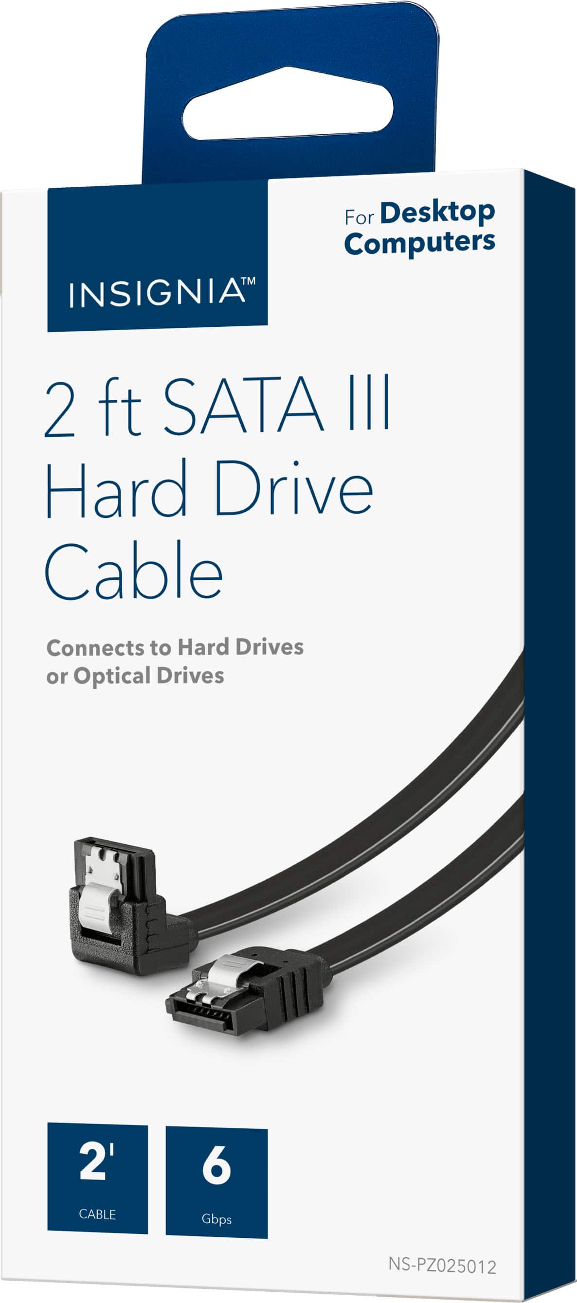 Insignia™ - 2' SATA III Hard Drive Cable - Black