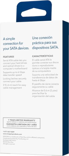 Insignia™ - 2' SATA III Hard Drive Cable - Black