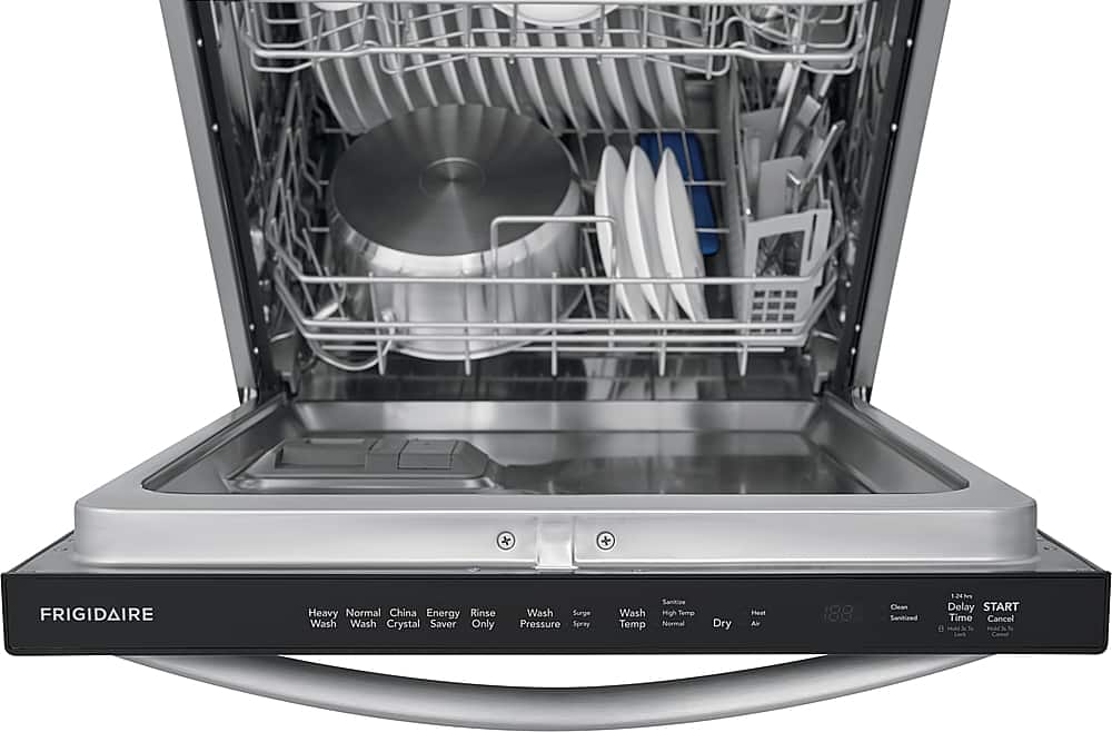Frigidaire - 24" Built-In Stainless Steel Tub Dishwasher with 3rd Rack, EvenDry System, 49 dBA - Stainless Steel