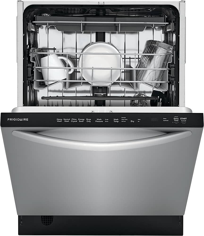 Frigidaire - 24" Built-In Stainless Steel Tub Dishwasher with 3rd Rack, EvenDry System, 49 dBA - Stainless Steel