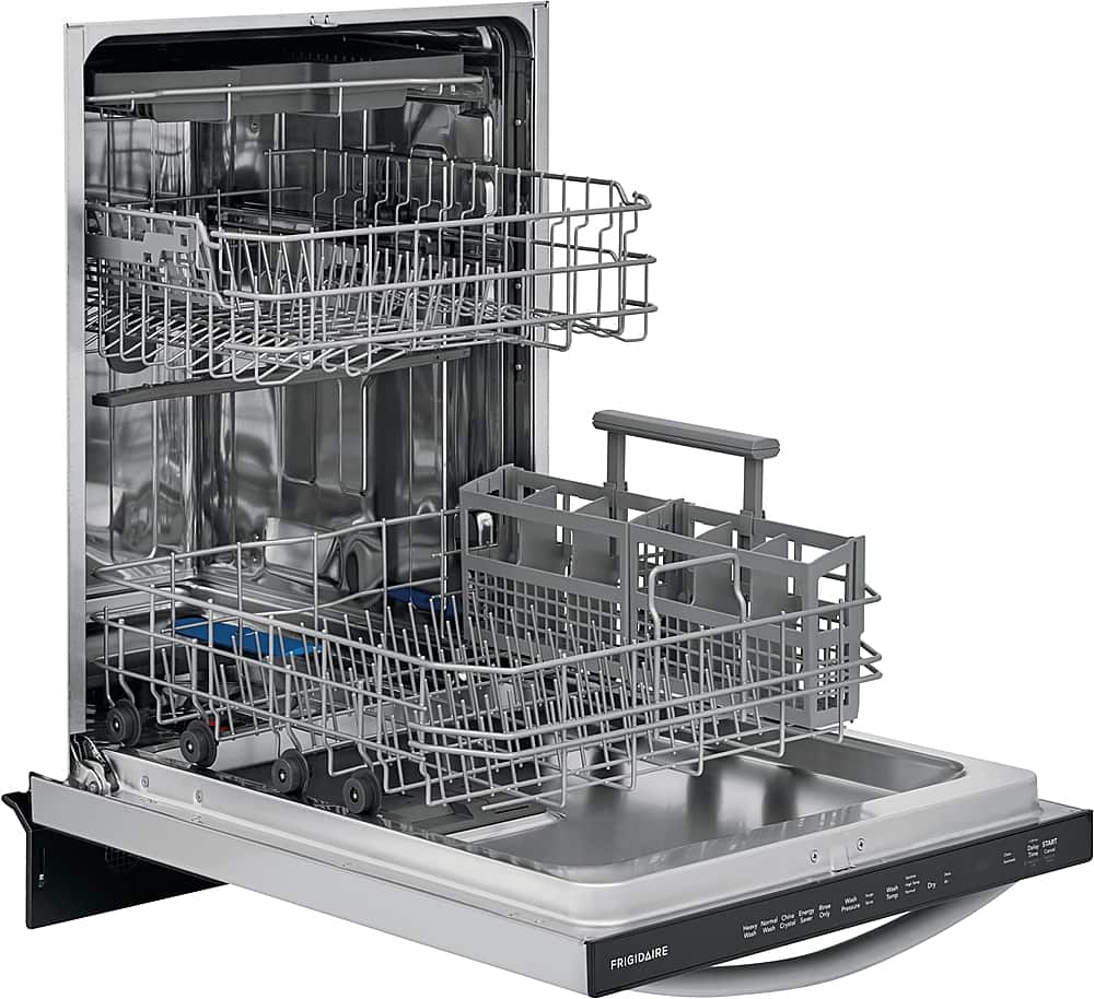 Frigidaire - 24" Built-In Stainless Steel Tub Dishwasher with 3rd Rack, EvenDry System, 49 dBA - Stainless Steel