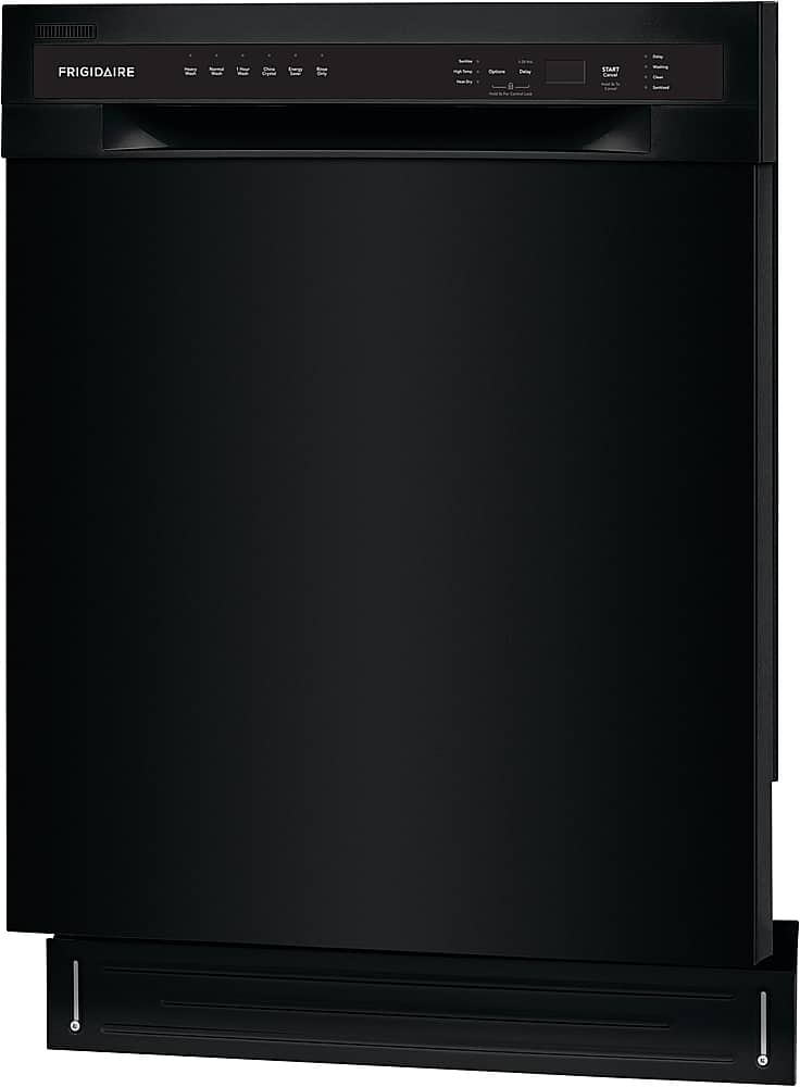 Frigidaire - 24" Compact Front Control Built-In Stainless Steel Tub Dishwasher with Sanitize Cycle, 52 dBA - Black