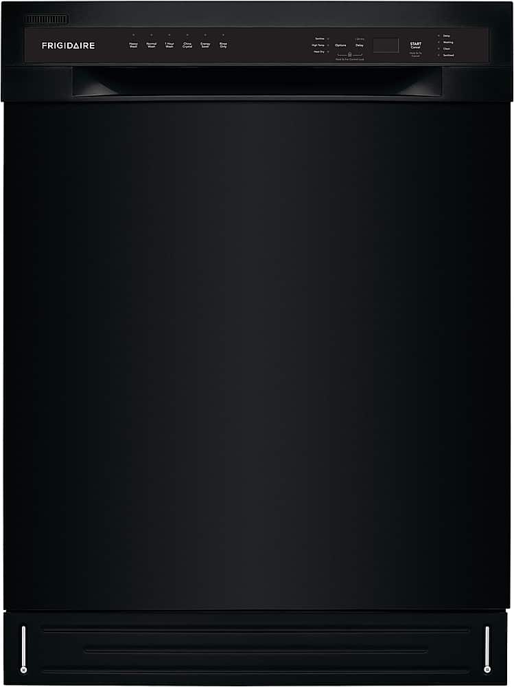 Frigidaire - 24" Compact Front Control Built-In Stainless Steel Tub Dishwasher with Sanitize Cycle, 52 dBA - Black