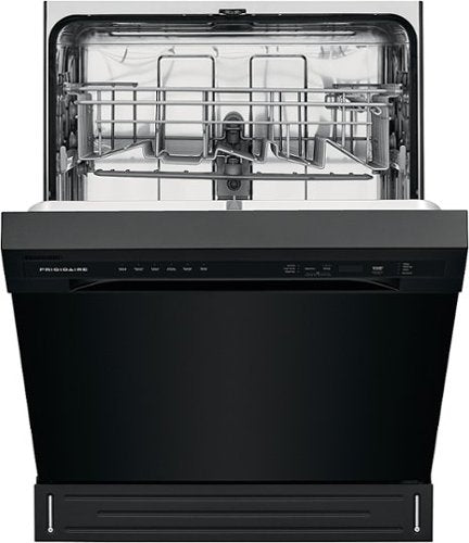 Frigidaire - 24" Compact Front Control Built-In Stainless Steel Tub Dishwasher with Sanitize Cycle, 52 dBA - Black