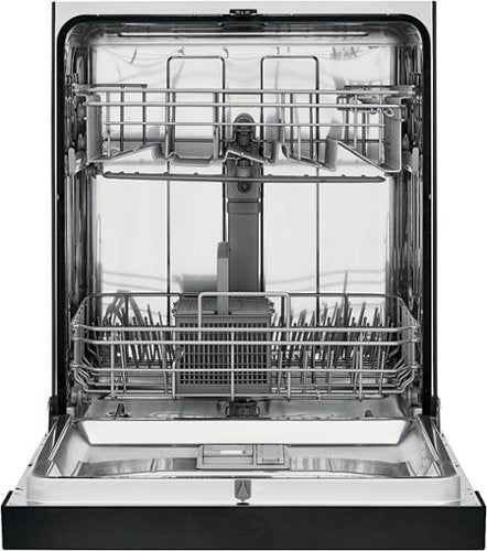 Frigidaire - 24" Compact Front Control Built-In Stainless Steel Tub Dishwasher with Sanitize Cycle, 52 dBA - Black