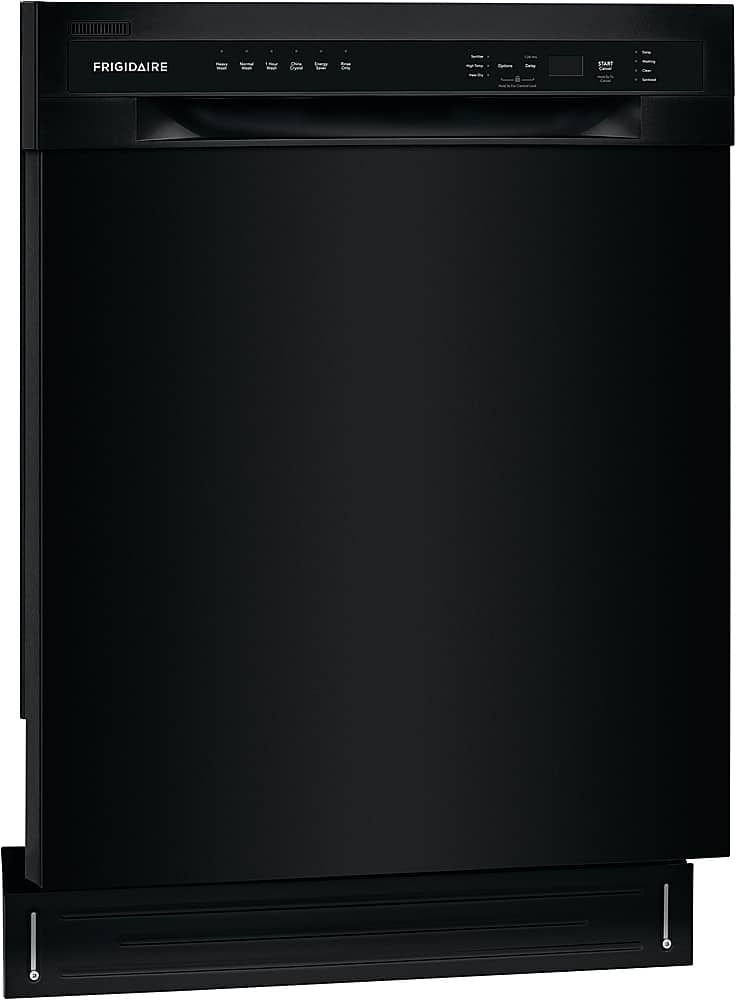 Frigidaire - 24" Compact Front Control Built-In Stainless Steel Tub Dishwasher with Sanitize Cycle, 52 dBA - Black
