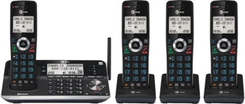 AT&T - 4 Handset Connect to Cell Answering System with Unsurpassed Range - Black