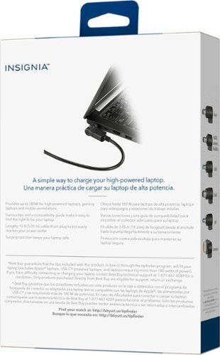 Insignia™ - Universal 180W High-Power Laptop Charger - Black