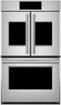 Monogram - French Door Statement Collection 30" Built-In Double Electric Convection Wall Oven with Voice Control and LCD Controls - Stainless Steel