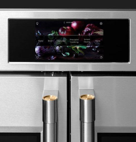 Monogram - French Door Statement Collection 30" Built-In Double Electric Convection Wall Oven with Voice Control and LCD Controls - Stainless Steel