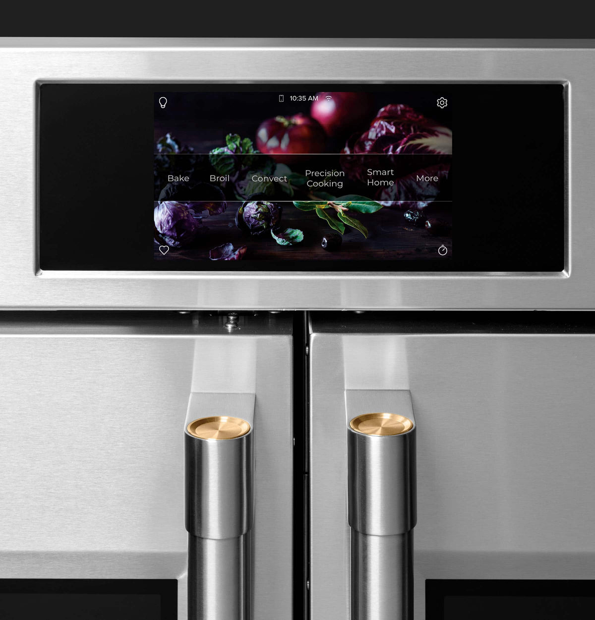 Monogram - French Door Statement Collection 30" Built-In Double Electric Convection Wall Oven with Voice Control and LCD Controls - Stainless Steel