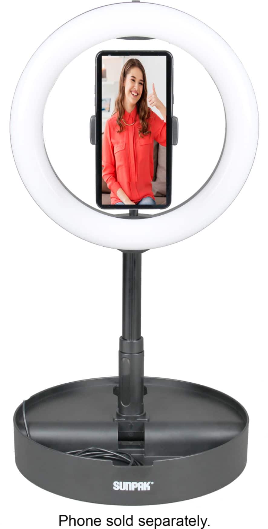 Tocad - Sunpak Self Storing Ring Light Vlogging Kit - Black