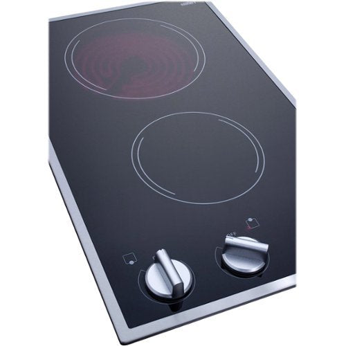 Summit Appliance - 12 in. Wide 2 Element Built-In Electric Cooktop with Residual Heat Indicator - Black