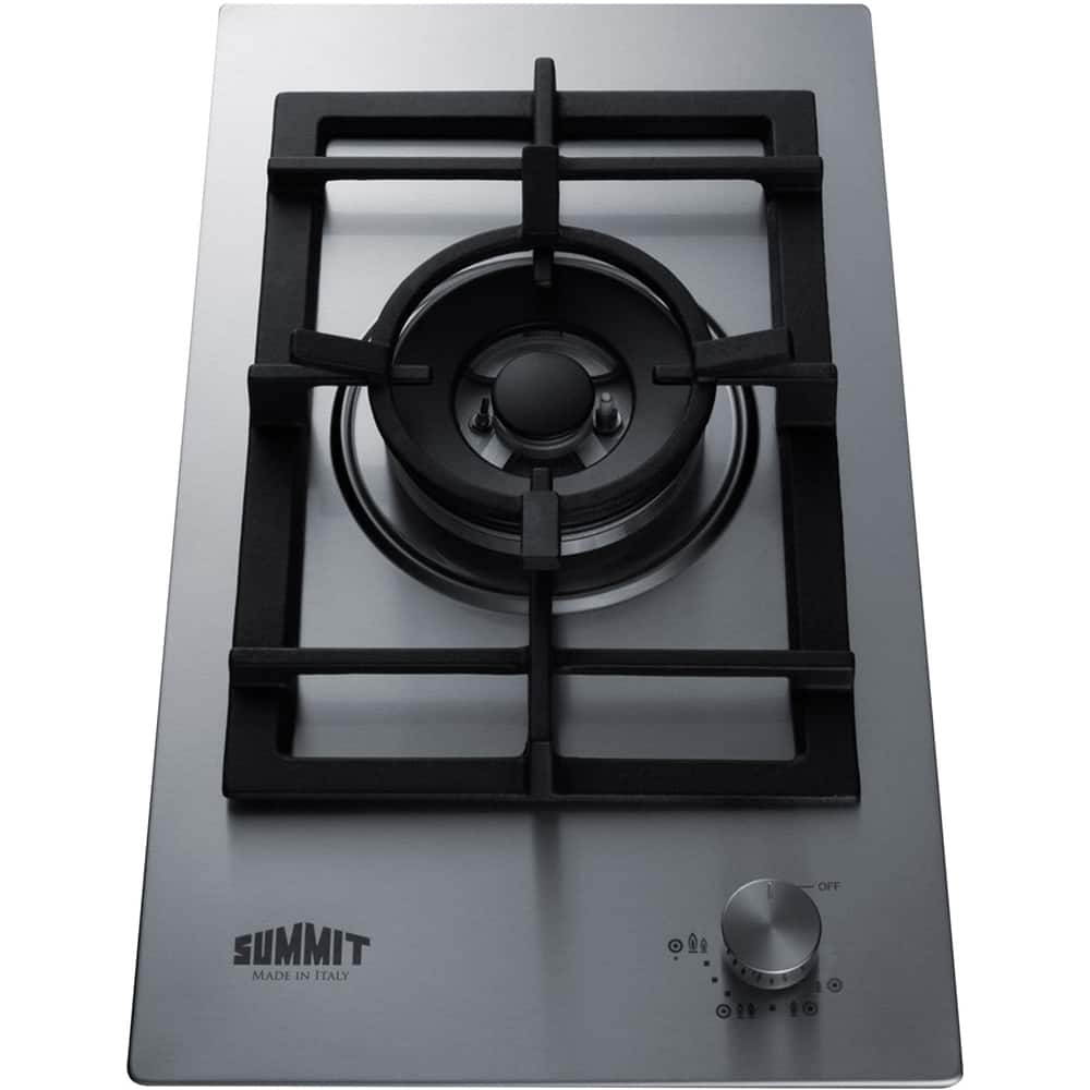 Summit Appliance - 12 in. Wide 1 Burner Built-In Gas Cooktop - Stainless Steel