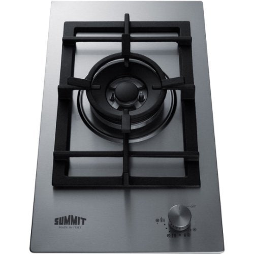 Summit Appliance - 12 in. Wide 1 Burner Built-In Gas Cooktop - Stainless Steel