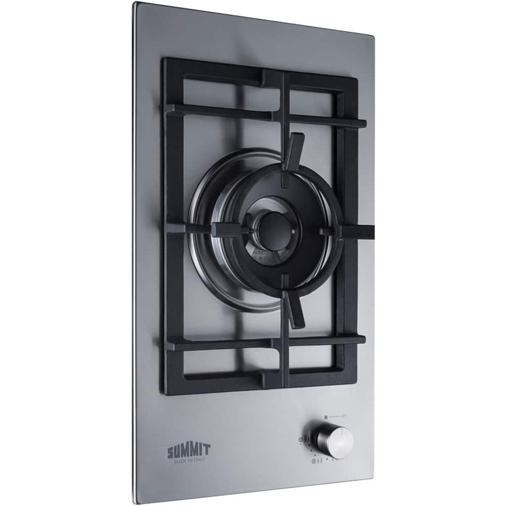 Summit Appliance - 12 in. Wide 1 Burner Built-In Gas Cooktop - Stainless Steel