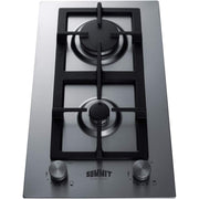 Summit Appliance - 12 in. Wide 2 Burner Built-In Gas Cooktop - Stainless Steel