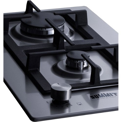 Summit Appliance - 12 in. Wide 2 Burner Built-In Gas Cooktop - Stainless Steel