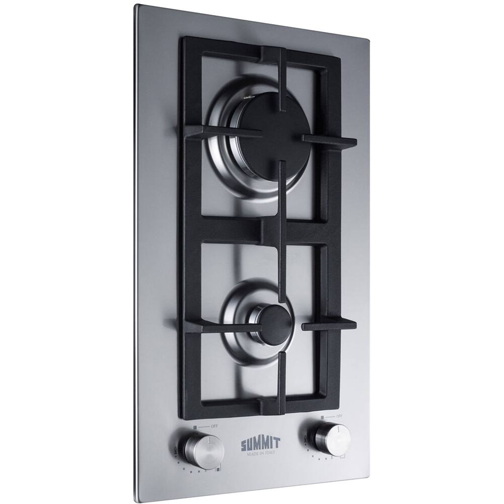 Summit Appliance - 12 in. Wide 2 Burner Built-In Gas Cooktop - Stainless Steel