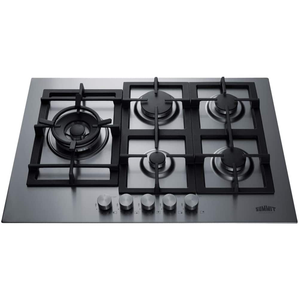 Summit Appliance - 30 in. Wide 5 Burner Built-In Gas Cooktop with - Stainless Steel