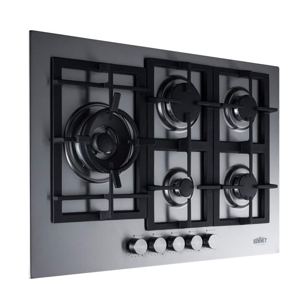 Summit Appliance - 30 in. Wide 5 Burner Built-In Gas Cooktop with - Stainless Steel